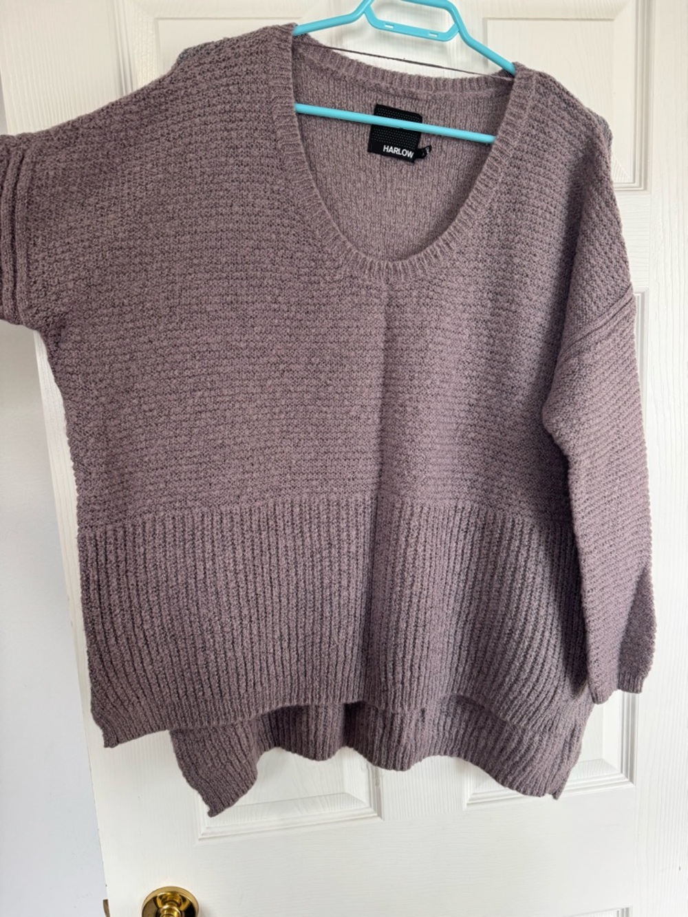 Harlow Lavender Mauve Scoop Neck Knit Sweater